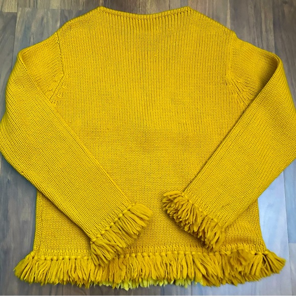 Vintage 1960's Russ Ladies Hong Kong Wool Mustard Sweater Size L - Picture 2 of 10